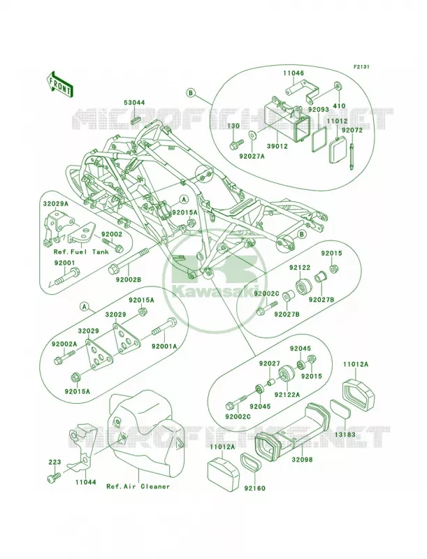 Frame Fittings Kawasaki QUAD 250 2000 Mojave 250  KSF250-A14