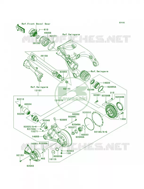 Drive ShaftFinal Gear Kawasaki MOTOS 1400 2008 Concours 14 ABS  ZG1400A8F