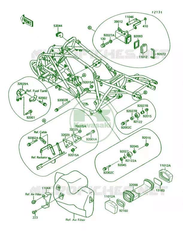 Frame Fitting Kawasaki QUAD 250 1990 Mojave 250  KSF250-A4