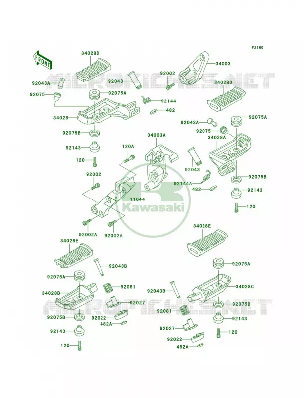 Footrests Kawasaki MOTOS 1000 2006 Concours  ZG1000A6F