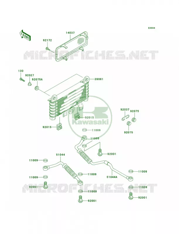 Oil Cooler Kawasaki MOTOS 1000 2006 Concours  ZG1000A6F