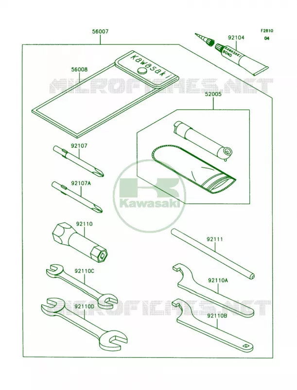 Tool Kawasaki QUAD 250 1989 Mojave 250  KSF250-A3