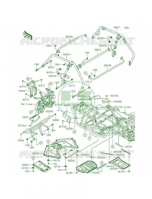GuardsCab Frame Kawasaki MULE 800 2015 TERYX  KRF800BFF