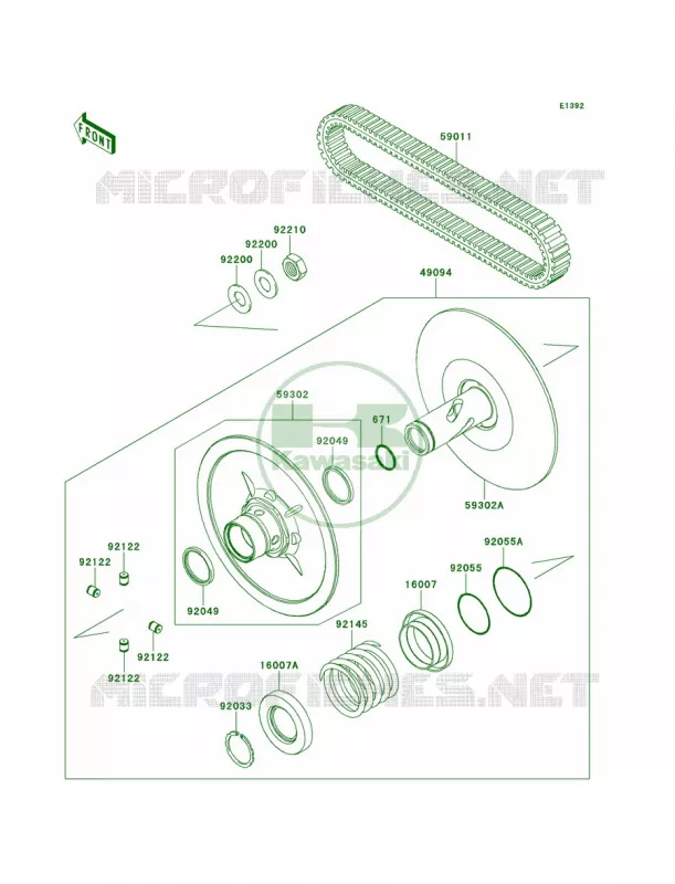 Driven ConverterDrive Belt Kawasaki MULE 800 2014 Teryx4 LE  KRT800CEF