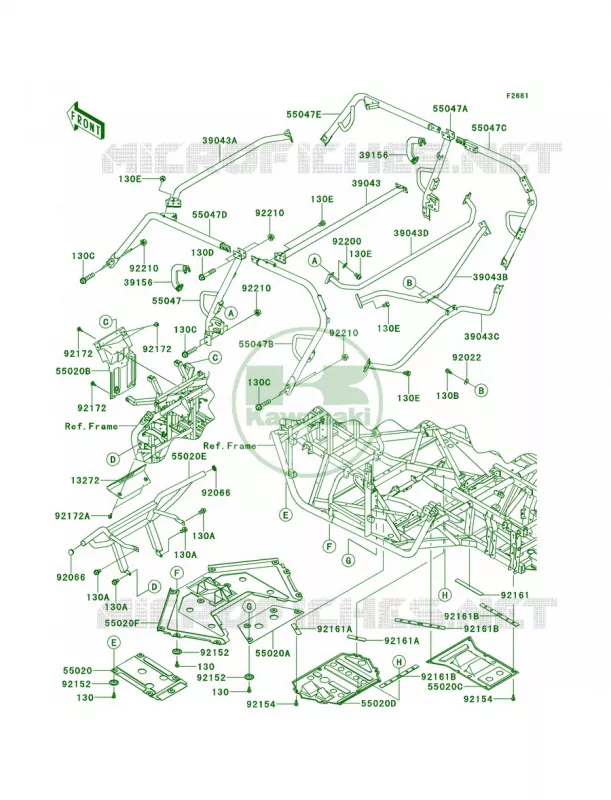 GuardsCab Frame Kawasaki MULE 800 2014 Teryx4 LE  KRT800CEF