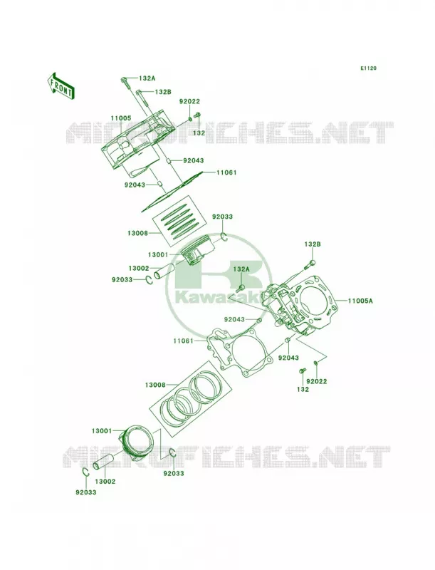 CylinderPistons Kawasaki MULE 800 2014 Teryx4 Camo  KRT800DEF