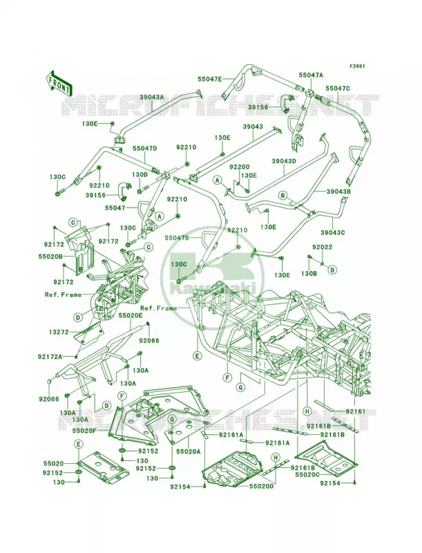 GuardsCab Frame Kawasaki MULE 800 2014 Teryx4 Camo  KRT800DEF