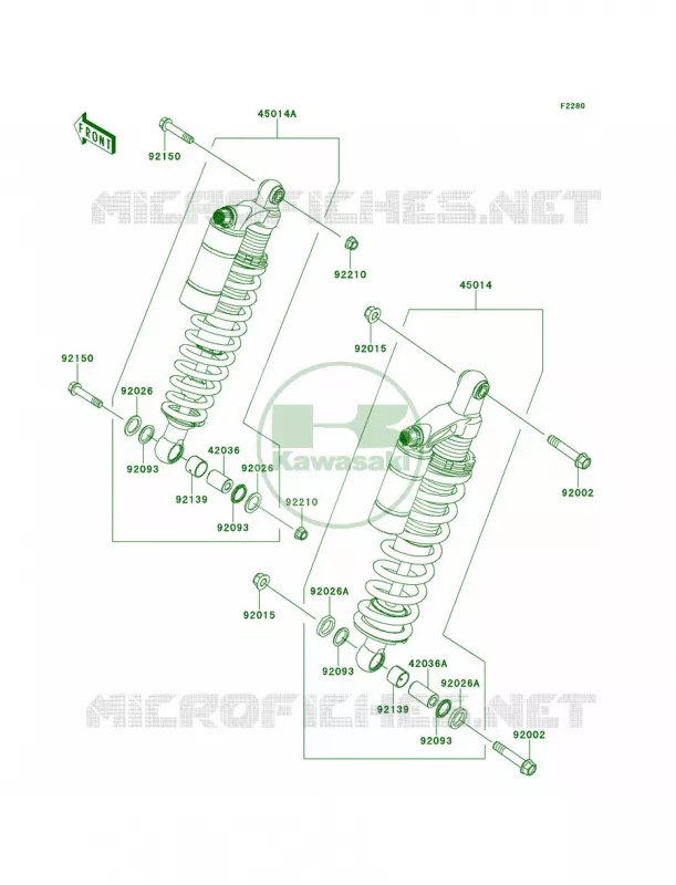 Shock Absorbers Kawasaki MULE 800 2014 Teryx4 Camo  KRT800DEF