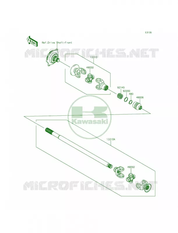 Drive Shaft-Propeller Kawasaki MULE 800 2014 Teryx  KRF800BEF