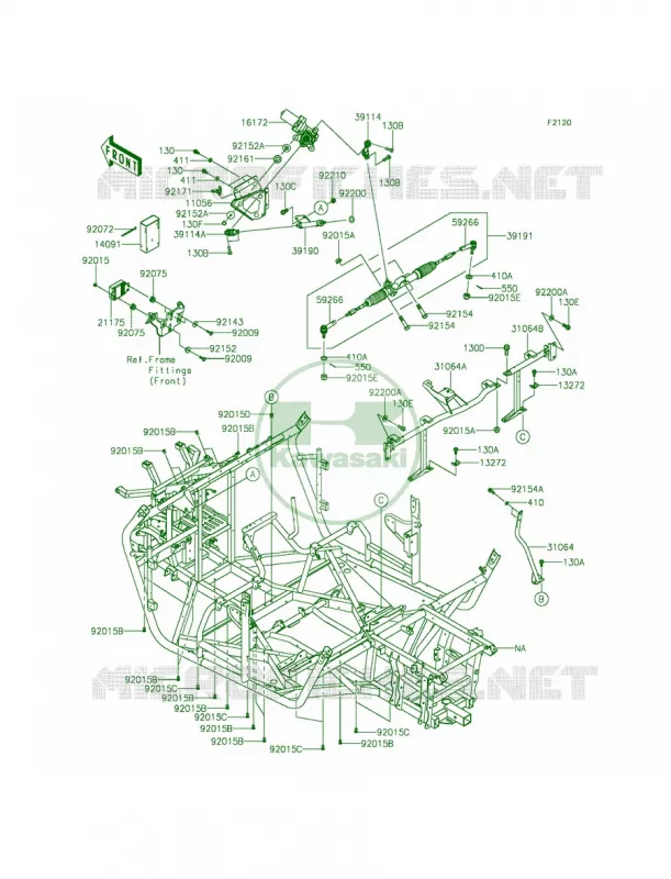 Frame Kawasaki MULE 800 2014 Teryx Camo  KRF800DEF