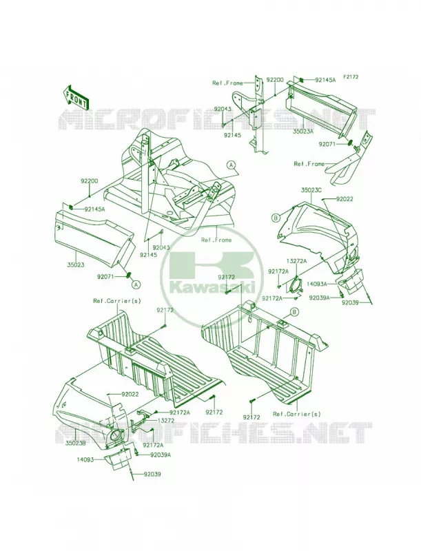 Rear Fenders Kawasaki MULE 800 2014 Teryx LE  KRF800CEF