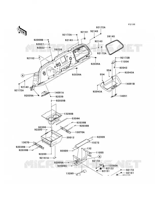Front Box Kawasaki MULE 750 2013 Teryx 750 FI 4x4 LE  KRF750RDF