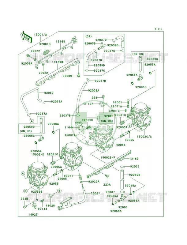 Carburetor Kawasaki MOTOS 1000 2004 Concours  ZG1000-A19