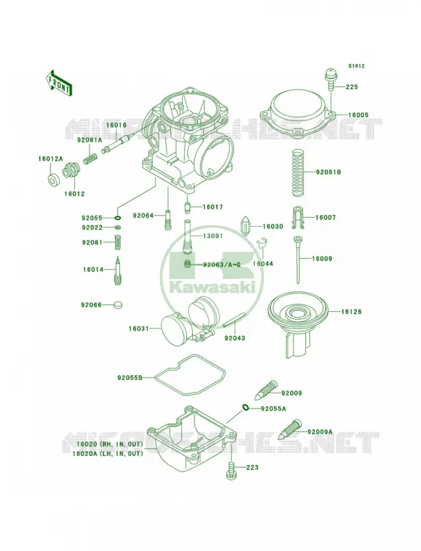 Carburetor Parts Kawasaki MOTOS 1000 2004 Concours  ZG1000-A19