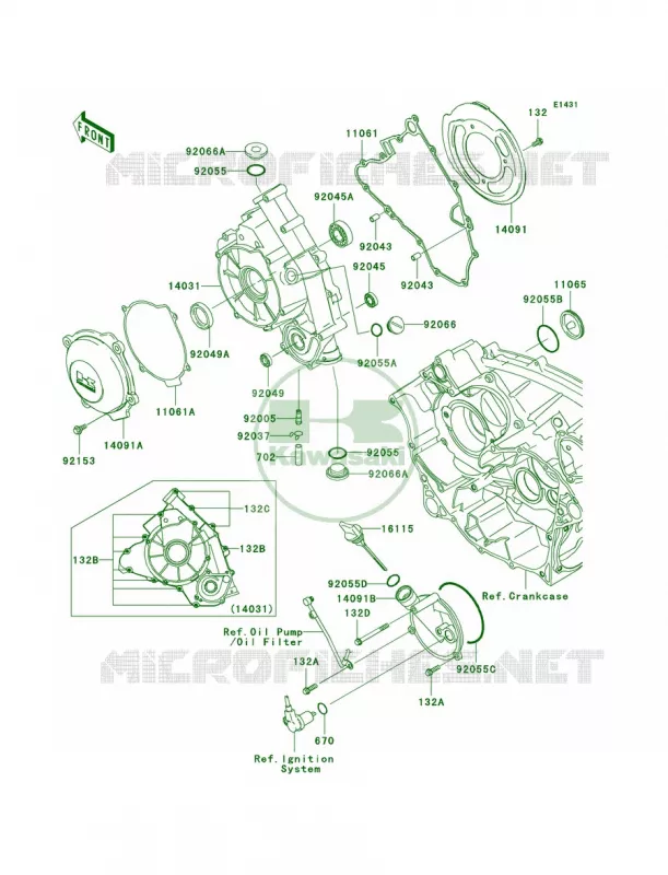 Engine Covers Kawasaki MULE 750 2008 Teryx 750 4x4  KRF750B8F
