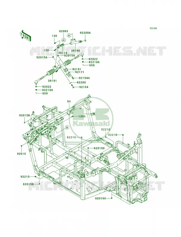 Frame Kawasaki MULE 750 2008 Teryx 750 4x4  KRF750B8F