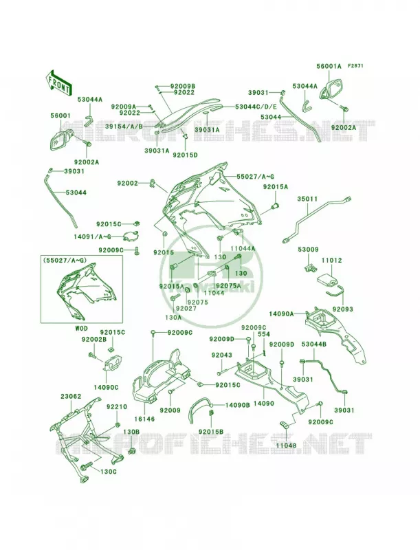 Cowling Kawasaki MOTOS 1000 2002 Concours  ZG1000-A17