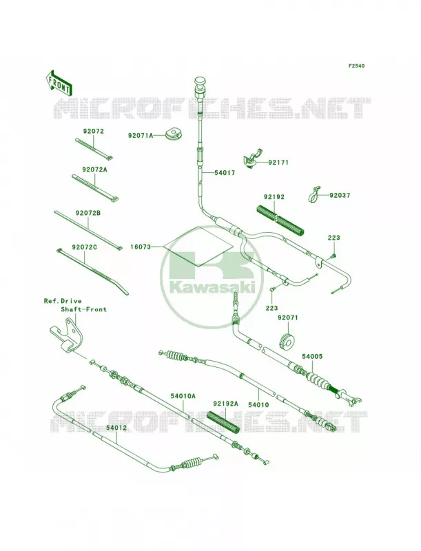 Cables Kawasaki MULE 750 2008 Teryx 750 4x4 LE  KRF750D8F