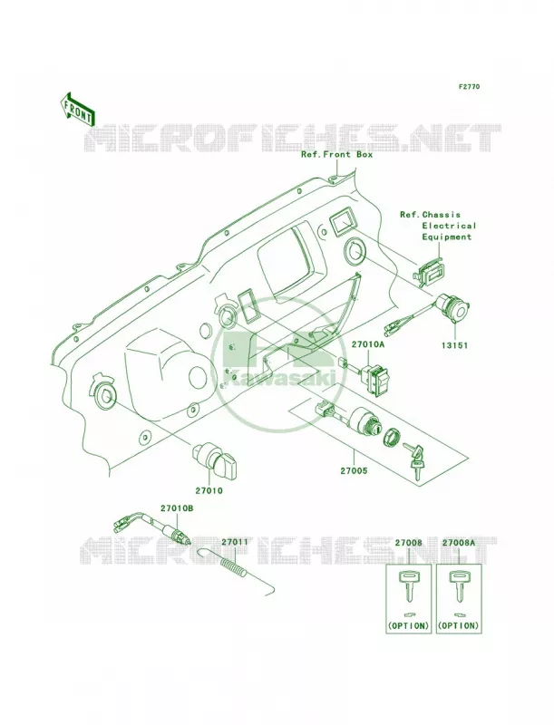 Ignition Switch Kawasaki MULE 750 2008 Teryx 750 4x4 LE  KRF750D8F
