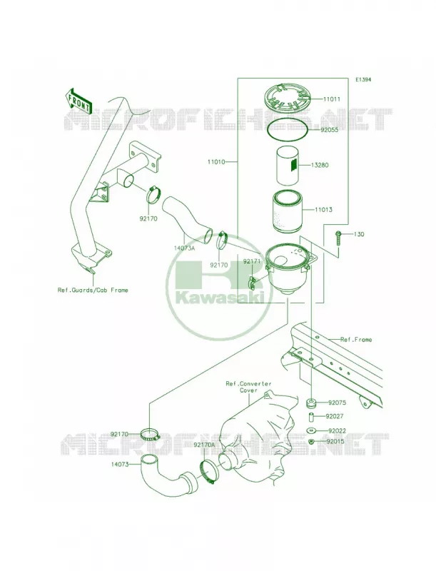Air Cleaner-Belt Converter Kawasaki MULE 620 2015 MULE 4010 TRANS4x4  KAF620RFF