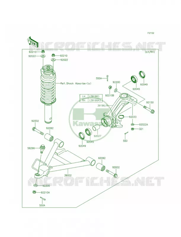 Front Suspension Kawasaki MULE 620 2015 MULE 4010 TRANS4x4  KAF620RFF