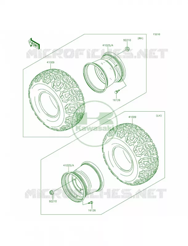 WheelsTires Kawasaki MULE 620 2015 MULE 4010 TRANS4x4  KAF620RFF