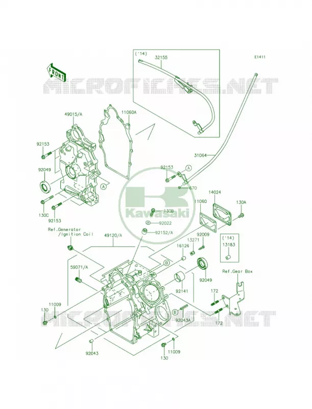 Crankcase Kawasaki MULE 620 2015 MULE 4010 TRANS4x4  KAF620RFFA