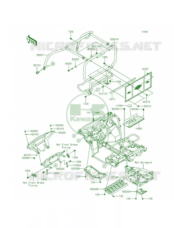 GuardsCab Frame Kawasaki MULE 400 2015 MULE 610 4x4 XC SE  KAF400FFF