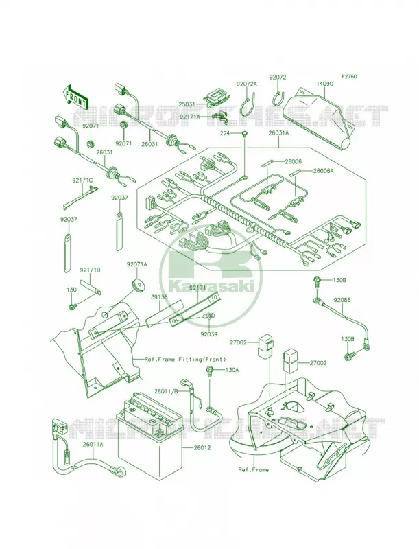 Chassis Electrical Equipment Kawasaki MULE 400 2015 MULE 610 4x4 XC CAMO  KAF400EFF