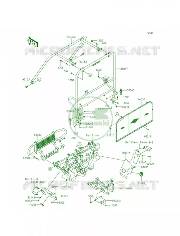 GuardsCab Frame Kawasaki MULE 620 2015 MULE 4000  KAF620PFF