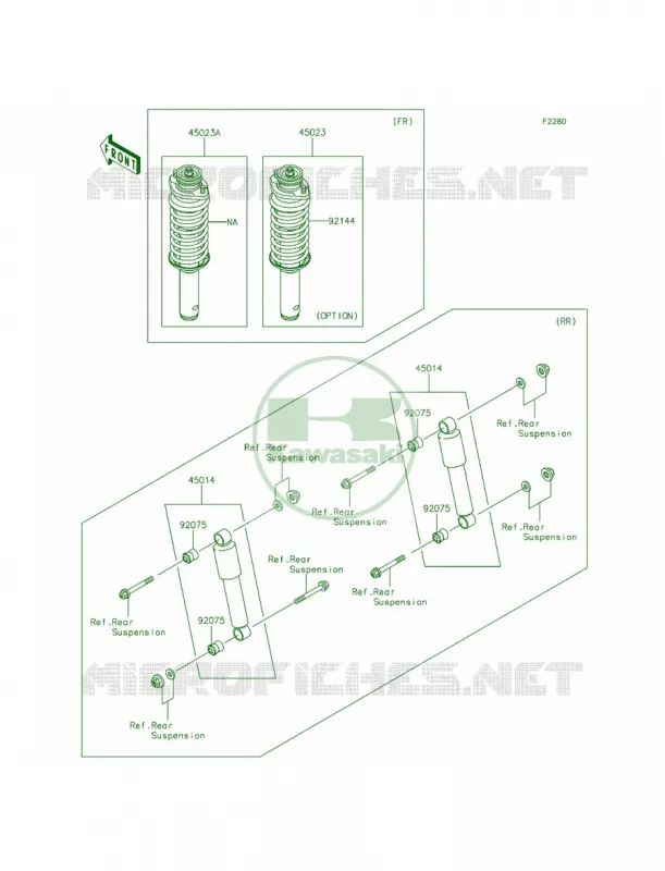 Shock Absorbers Kawasaki MULE 620 2015 MULE 4000  KAF620PFF