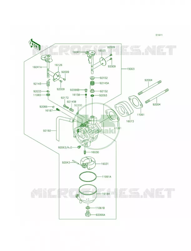 Carburetor Kawasaki MULE 400 2014 Mule 610 4x4 XC Camo  KAF400EEF
