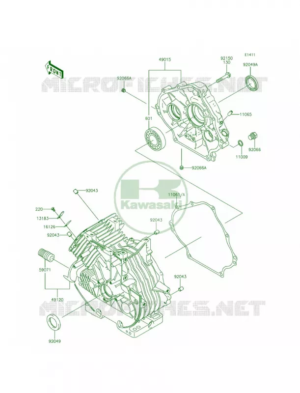 Crankcase Kawasaki MULE 400 2014 Mule 610 4x4 XC Camo  KAF400EEF