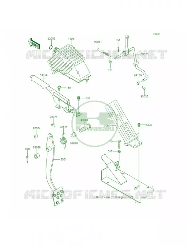 Brake PedalThrottle Lever Kawasaki MULE 620 2014 Mule 4010 Trans4x4 Camo  KAF620SEF