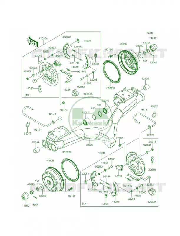 Rear HubsBrakes Kawasaki MULE 620 2014 Mule 4010 Trans4x4 Camo  KAF620SEF