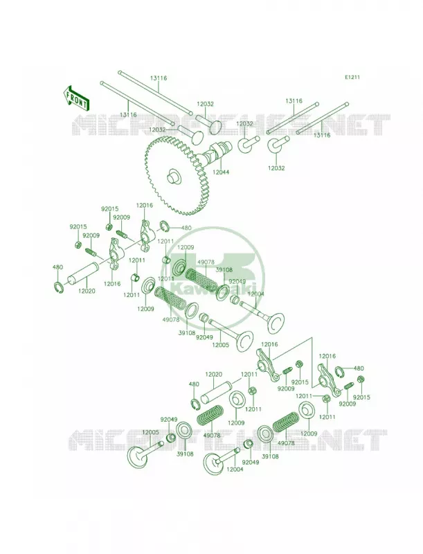 ValvesCamshafts Kawasaki MULE 620 2014 Mule 4010 Trans4x4 Camo  KAF620SEF