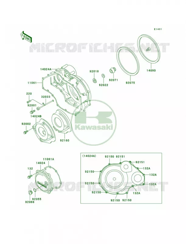 Engine Covers Kawasaki MOTOS 1000 2001 Concours  ZG1000-A16