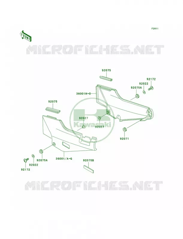 Side Covers Kawasaki MOTOS 1000 2001 Concours  ZG1000-A16