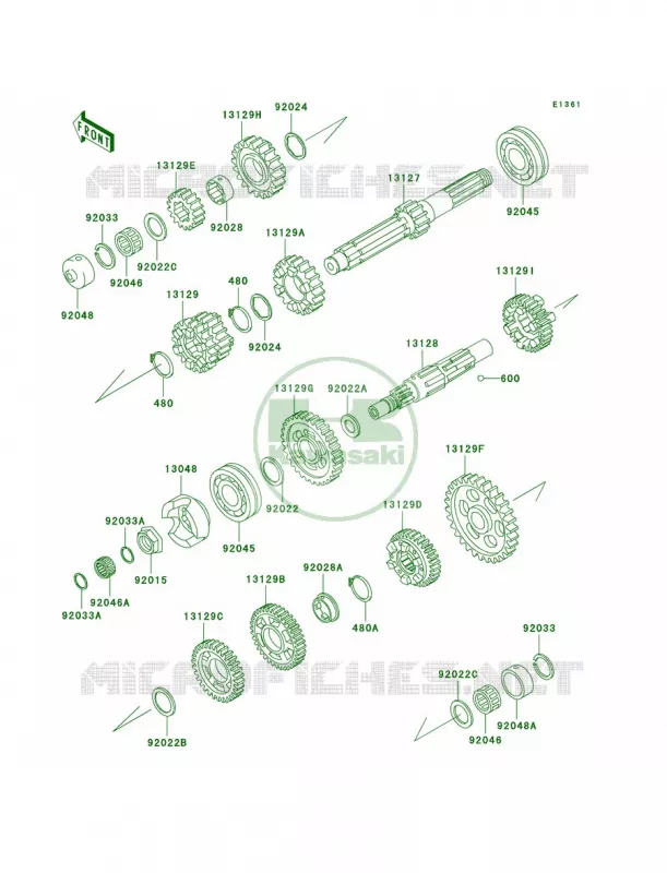 Transmission Kawasaki MOTOS 1000 2001 Concours  ZG1000-A16