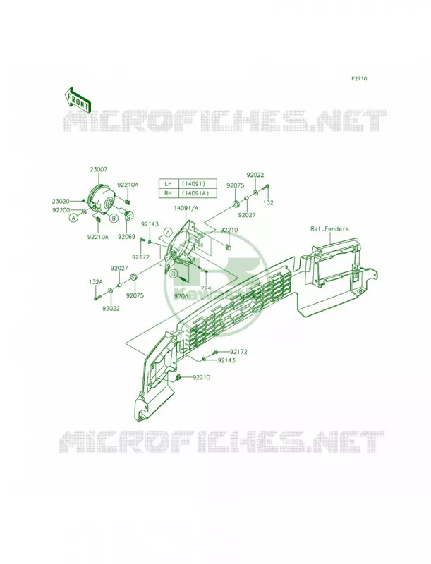 Headlights Kawasaki MULE 620 2014 Mule 4010 Trans4x4  KAF620REFA