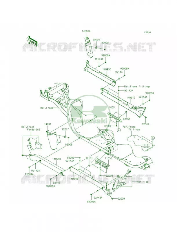 Side CoversChain Cover Kawasaki MULE 620 2014 Mule 4010 Trans4x4  KAF620REFA