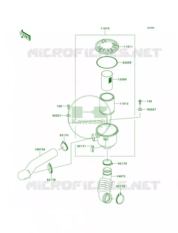 Air Cleaner-Belt Converter Kawasaki MULE 400 2014 Mule 600  KAF400BEF
