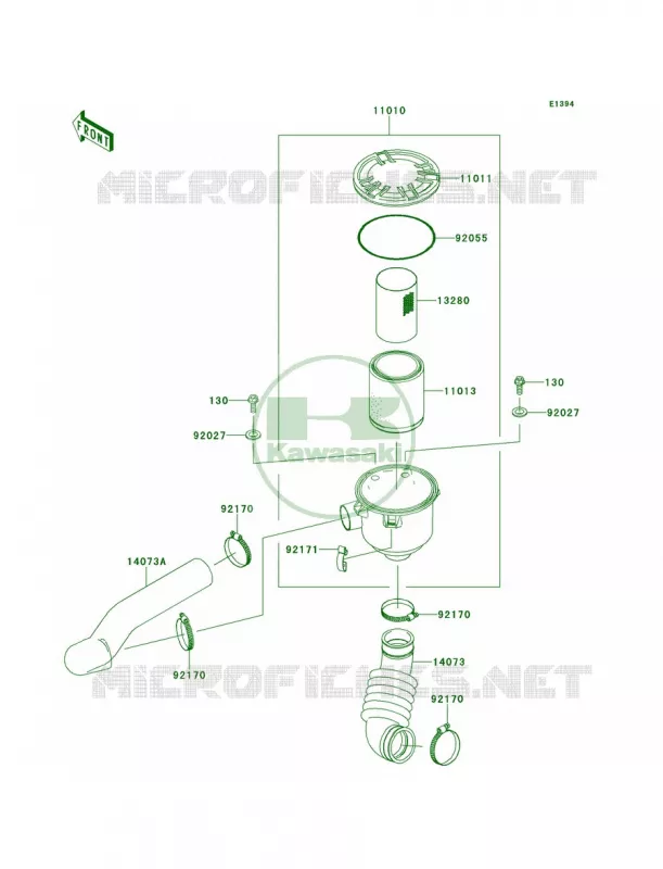 Air Cleaner-Belt Converter Kawasaki MULE 400 2014 Mule 610 4x4 XC  KAF400DEF