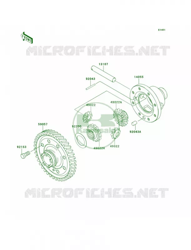 Differential Kawasaki MULE 400 2014 Mule 610 4x4  KAF400AEF