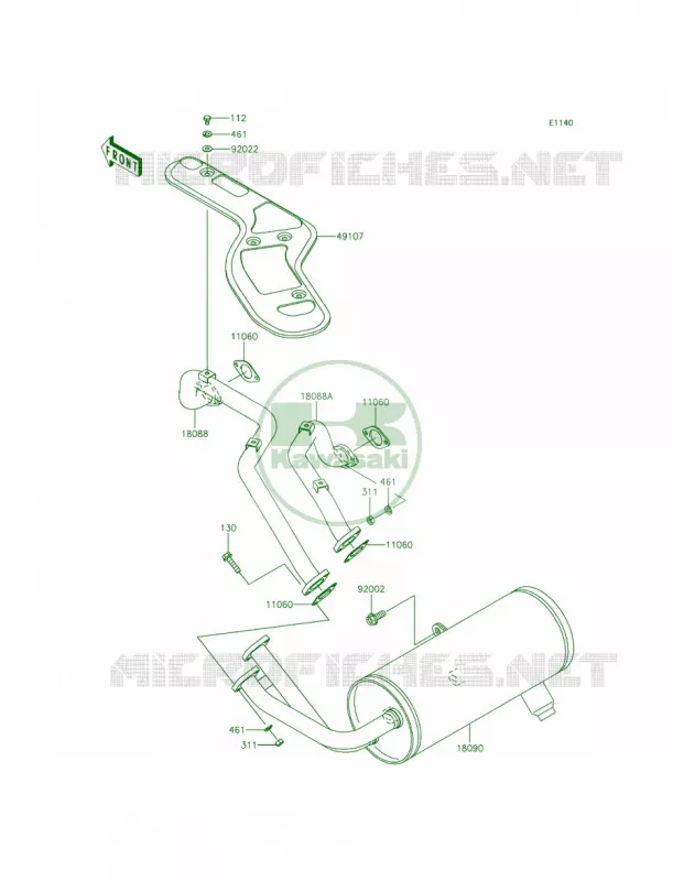 Mufflers Kawasaki MULE 620 2014 Mule 4000  KAF620PEF