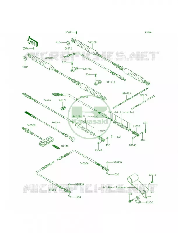 Cables Kawasaki MULE 620 2014 Mule 4010 4x4  KAF620MEF