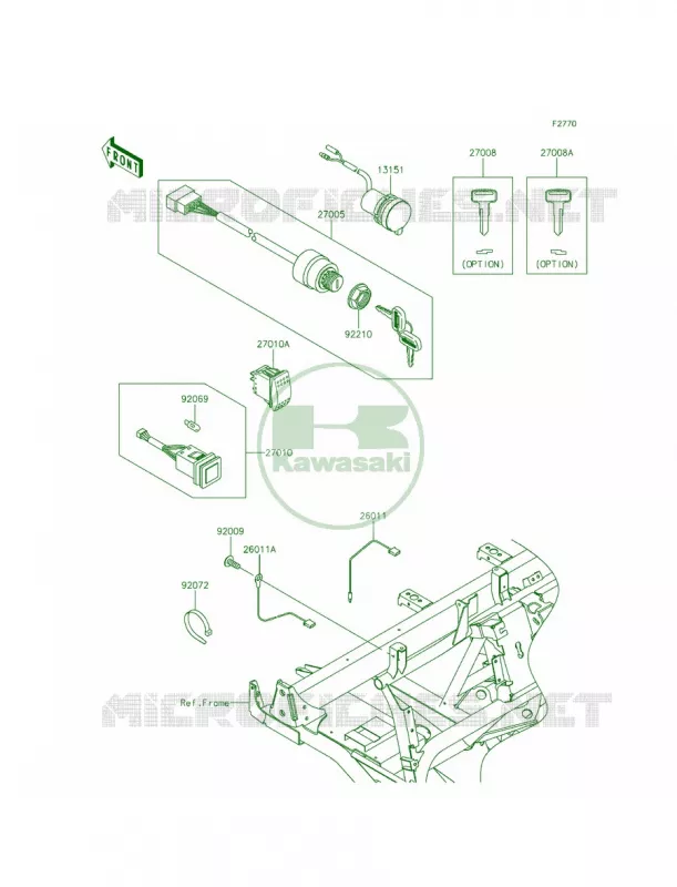 Ignition Switch Kawasaki MULE 620 2014 Mule 4010 4x4  KAF620MEF