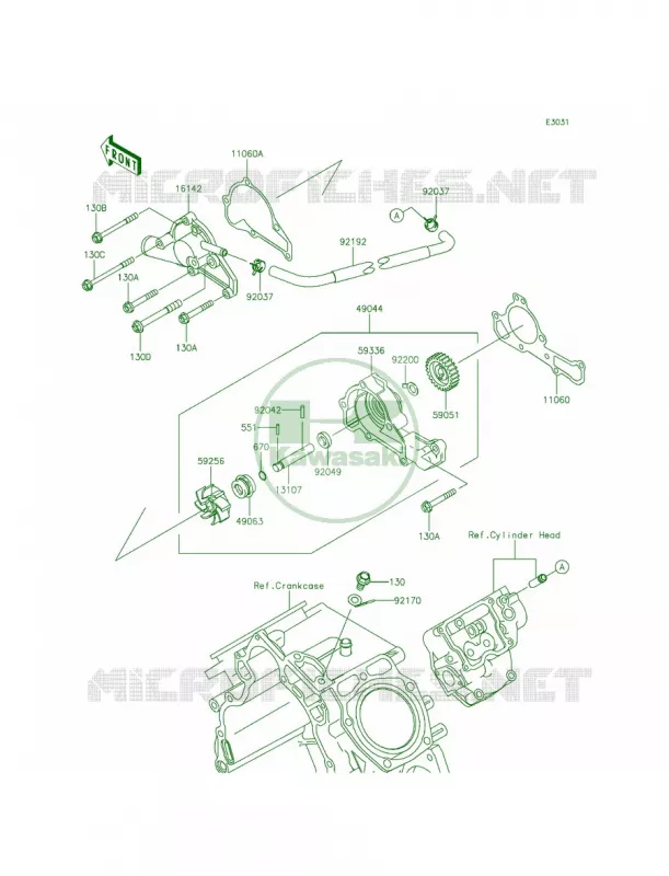 Water Pump Kawasaki MULE 620 2014 Mule 4010 4x4  KAF620MEF