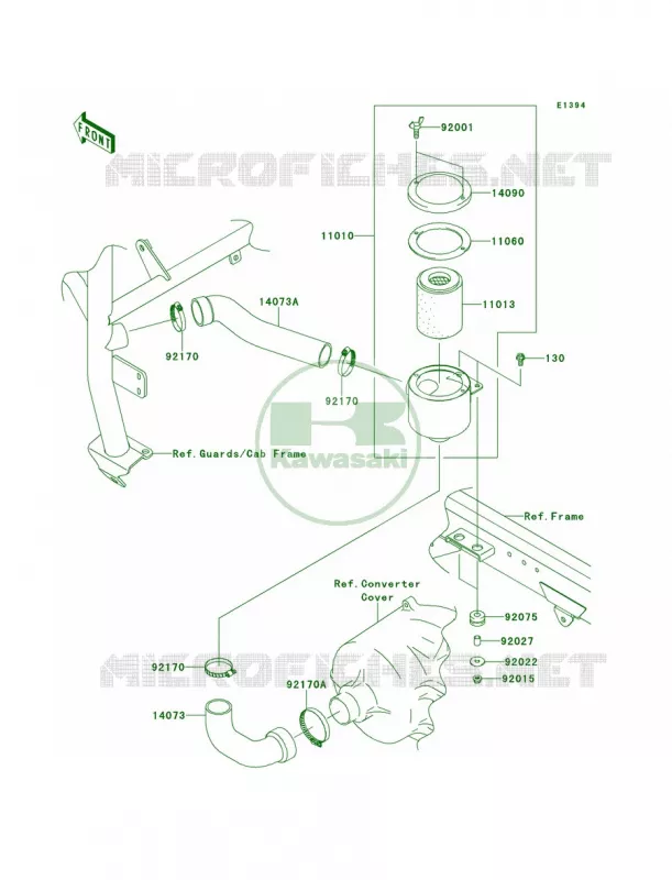 Air Cleaner-Belt ConverterP9FPAF Kawasaki MULE 620 2013 Mule 4000  KAF620PDF