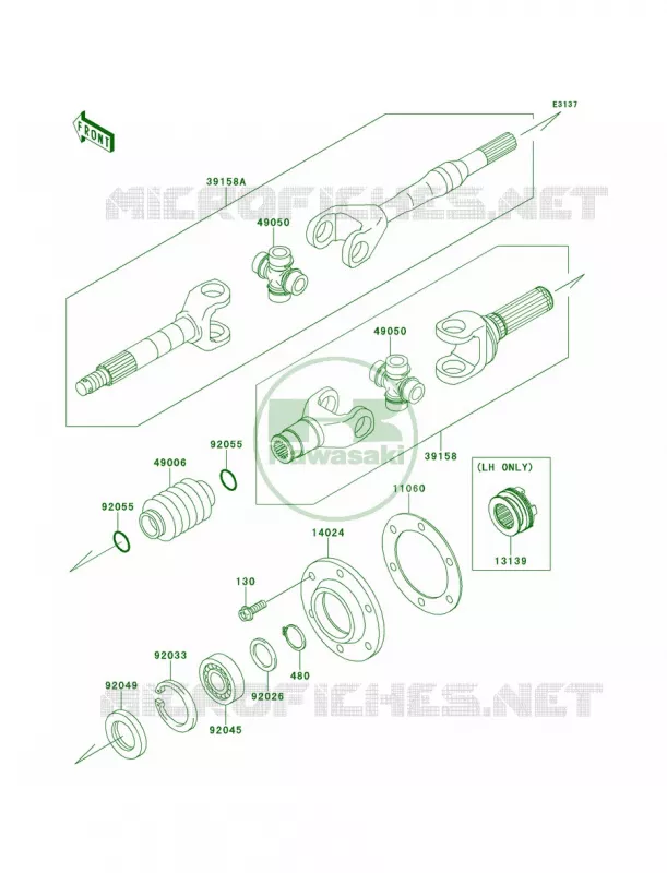 Drive Shaft-Rear Kawasaki MULE 620 2013 Mule 4000  KAF620PDF